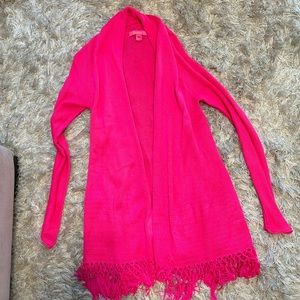 Lilly Pulitzer Tatum cardigan in raz berry